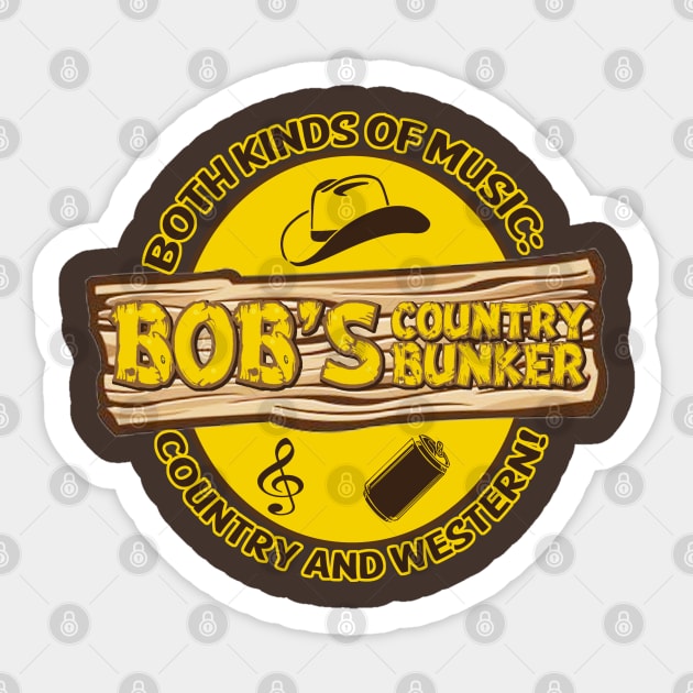 Blues Brothers Bob's Country Bunker Sticker by PopCultureShirts
